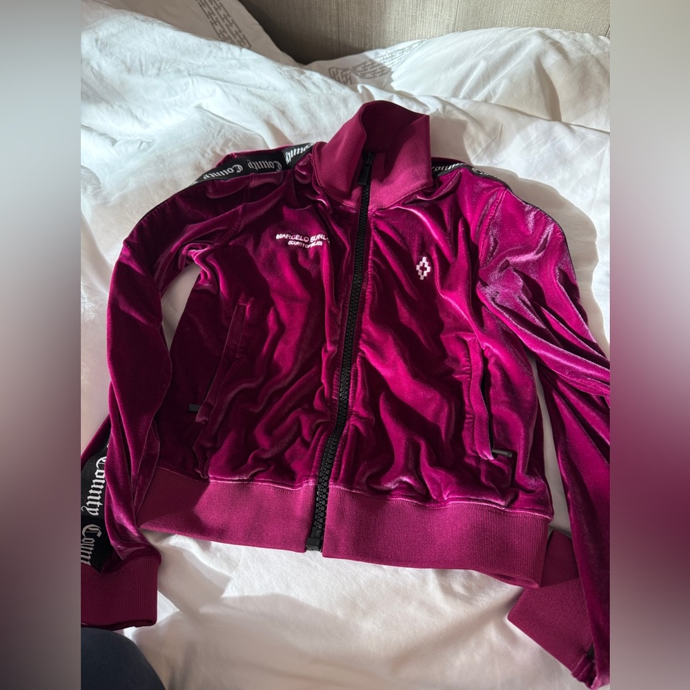 Marcelo Burlon magenta purple velvet sparkling jacket Women's Velvet Jacket